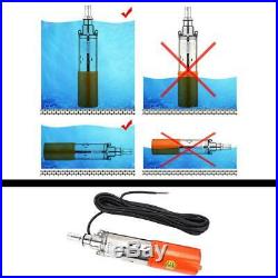 1'' 12V-0.8m³-35m Portable Submersible Water Pump DC Screw High Lift Stainless