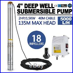 1.5KW Submersible Deep Well Pump 230 V/ 50 Hz Watering Water SCIENTIFIC PROCESS