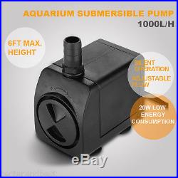 1000L/H Submersible Aquarium Pump Fish Tank Sump Pond Waterfall Water Feature UK