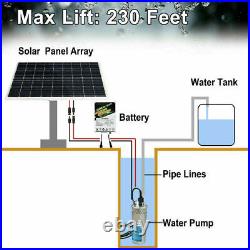 100W Mono Solar Panel + 12V Deep Well Submersible Water Pump +10AH Battery Kits