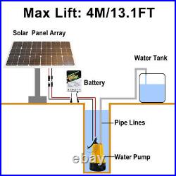 100W Solar Well Pump System, 100W Solar Panel + 12V Water Pump + 10AH Battery