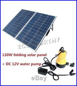120W Poly Folding Solar Panel + DC12V Water Pump Submersible for Pisciculture