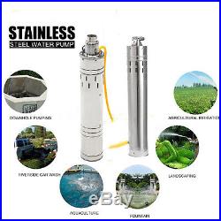 12V/24V 2/3/5m³/h Solar Submersible Water Pump Stainless Steel 10/30M/40M/80M