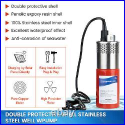 12V 70M 4 Solar Deep Water Well Pump Submersible for Irrigation Stainless Steel