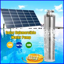 12V DC 132W Solar Submersible Water Pump Stainless Steel 3m3/hour 10M Head Deep