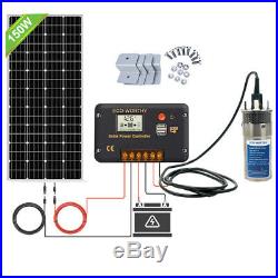 12V Deep Well Submersible Water Pump System 150W Solar Panel Kits & Solar Pump