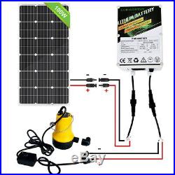 12V Shallow Well Submersible Water Pump +120W Solar Panel +10AH Battery Kits