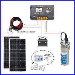 12V Solar Panel Submersible Deep Well Water Pump System Remote Water Fetching