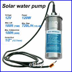 12V Solar Submersible Deep Water Well Pump for Irrigation Stainless Steel 70M 4