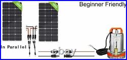 12V Solar Water Pump Pond Submersible Deep Well Kit & Solar Panel Irrigation