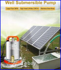 12V Solar Water Pump Pond Submersible Deep Well Kit & Solar Panel Irrigation