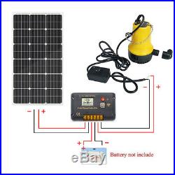 12V Solar Water Pump System Kit100W Solar Panel & 20A Controller for Washing UK