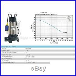 151614 Submersible Sewage Water Pump With Cutter Shredder 1100W