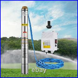 1HP 4\ Stainless Steel Submersible Deep Well Electric Water Pump 74M CABLE