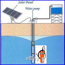 2''100W Solar Panel Powered Submersible Water Deep Well Pump & Controller Kit