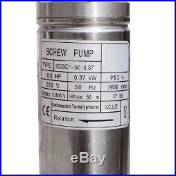 2 (50mm) Submersible Bore 0.5HP Deep Well Water Pump Watering 240V 180FT/55M