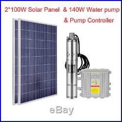 2/6100W Solar Panel moduel+140With400W Solar Submersible Irrigation Water Pump
