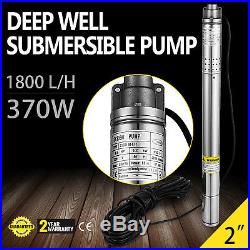 2 Submersible Borehole Deep Well Water PUMP 0.5HP 30l/min 55m+CABLE14m