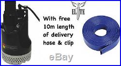 2 Submersible Dirty Water Pump with 10m Layflat hose 110v or 240v Elite SPK450M
