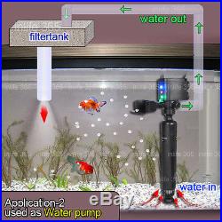 2 in 1 Submersible UV Sterilizer 8W UVC Lamp Water Pump LED Light Aquarium 880L