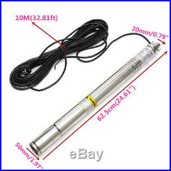 220V 50MM Submersible Bore 0.5 HP Water Farm Garden Deep Well Pump180ft 8GPM