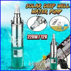 220W DC 12V 45m Electric Solar Deep Well Water Pump Submersible Bore Hole Pond