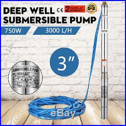 230V 116M 3m³/h Stainless Steel Submersible Deep Well Water Pump 3 Inch