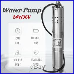 24/36V Solar Powered Water Pump Submersible Bore Hole Deep Well long life