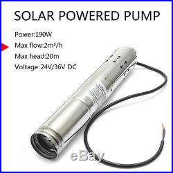 24/36V Solar Powered Water Pump Submersible Bore Hole Deep Well long life