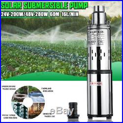 24/48V 60M Lift Solar Powered Water Pump Deep Well Submersible Farm&Ranch