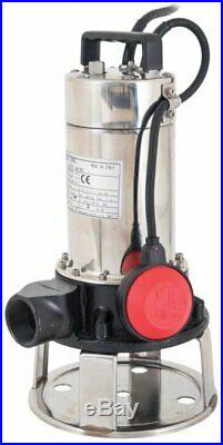 240V Cutter 140 Submersible Foul Water Pump Slurry Sludge Stainless Steel 150 L