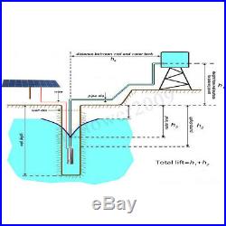 240W 20M 3m³/h Farm Solar Powered Water Pump Submersible Bore Hole Deep Well 12V
