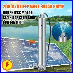 24V 2000L/H Solar Powered Water Pump Farm&Ranch Submersible Bore Hole Deep