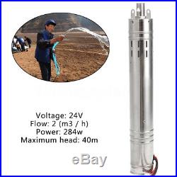 24V 2m³/h 40m Solar Powered Stainless Shell Submersible Deep Well Water Pump