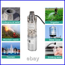 24V 3 Large Flow 250W Solar Water Pump, Stainless Steel Submersible Well Pump