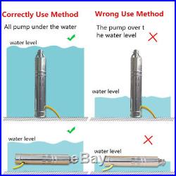 24V DC 284W Solar Submersible Water Pump Stainless Steel 2m3/Hour 40M Head+Cable