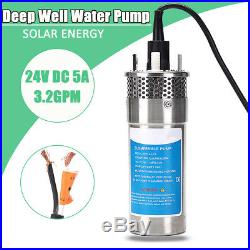 24V DC Solar Power Stainless Shell Submersible 3.2GPM 4 Deep Well Water Pump