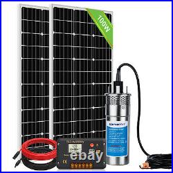 24V Submersible Solar Well Water Pump + 200W Solar Panel + 20A Charge Controller