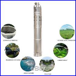 284W 24V DC Stainless Steel Solar Powered Water Pump Deep Well Submersible 2m³/h