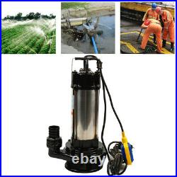 2HP Stainless Steel Submersible Sump Pump Dirty Clean Water 1500W 36000 L/H