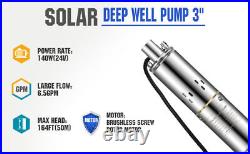 3 24V 140W DC Screw Solar Bore Water Pump Submersible MPPT Farmland Irrigation