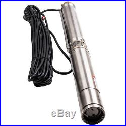 3 370W Submersible Electric Deep Well water Pump Stainless Steel + 39m Cable