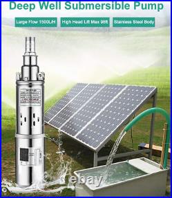 3'' DC Solar Submersible Water Pump Deep Well Complete Pump Kit MPPT+Solar Panel