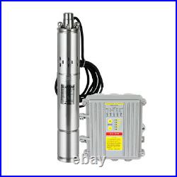 3 Inch Solar Deep Well Submersible Water Pump With Controller, DC 24/36V, 140/400W