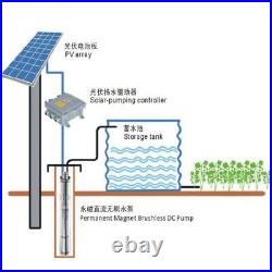 3 Inch Solar Deep Well Submersible Water Pump With Controller, DC 24/36V, 140/400W