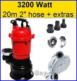 3200w Heavy Duty Submersible Electric Clean Dirty Pond Flood Sewage Water Pump
