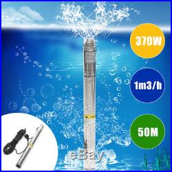 370W 50m Water Pump Submersible Water Pump Deep Well Caliber 0.4'' 220V 1m³/h