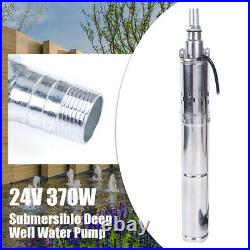 370W Solar Powered Deep Well Water Pump Submersible DC 24V Garden Irrigation New