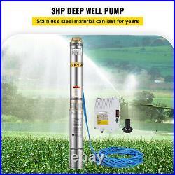 3HP/2.2KW 4 Borehole Deep Well Submersible Water Pump LONG LIVE + 20mCABLE