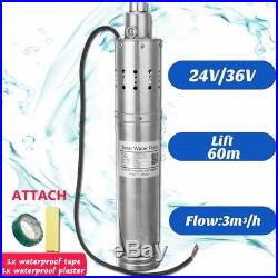 3m3/H 24V/36V DC Solar Water Pump 60M Deep Well Submersible Pump Bore Hole Pond